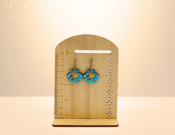 MDF-Clam Shell Shaped Sublimated Earrings 1 inch