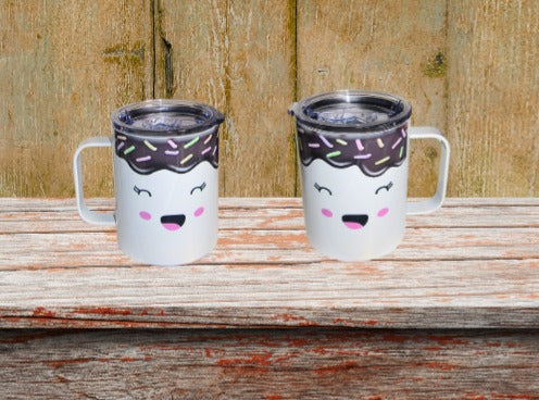 Metal Mug with handle and Lid Sublimated