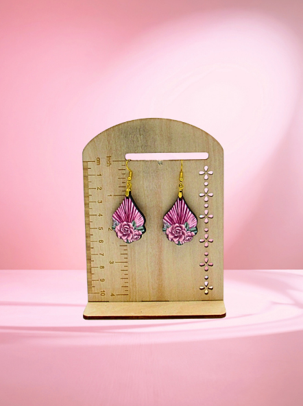 MDF-Fancy Teardrop Shaped Sublimated Earrings 1.5 inch