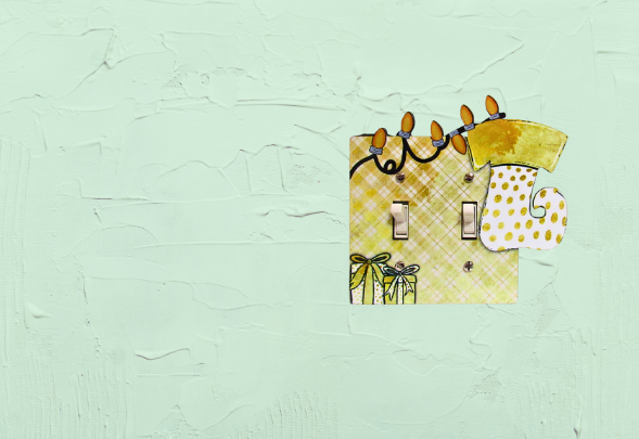 Stocking with Lights Shaped Sublimated-Double Light Switch Cover