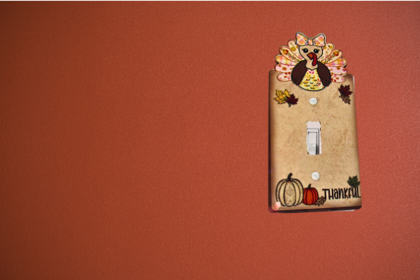 Turkey with Bow Shaped Sublimated Light Switch Plate