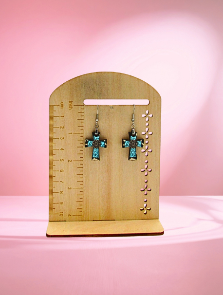 MDF-Cross Shaped Sublimated Earrings 1 inch