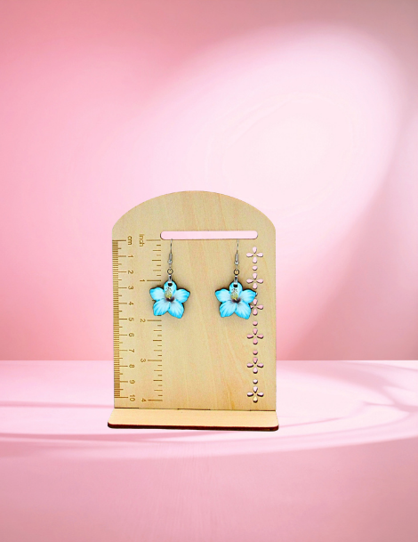 MDF-Tropical Flower Shaped Sublimated Earrings 1 inch