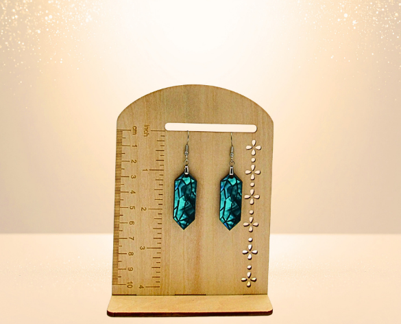 MDF-Gemstone shaped Sublimated Earrings 1.5 inch