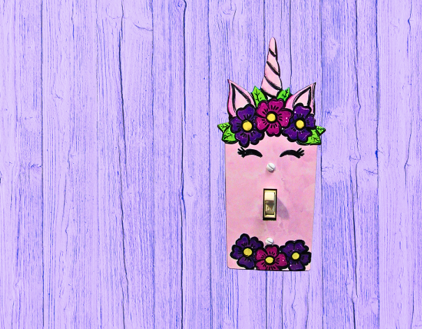 MDF- Unicorn Shaped Sublimated Light Switch Plate Cover