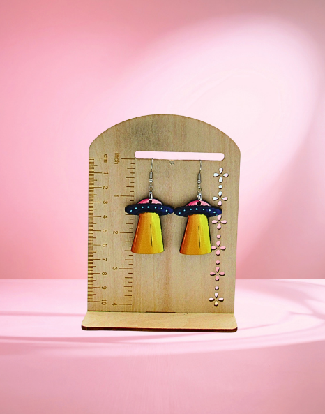 MDF-UFO Shaped Sublimated Earrings 1.5 inch