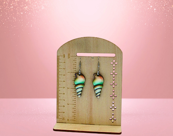 MDF- Tulip Shell Shaped Sublimated Earrings 1.5 inch