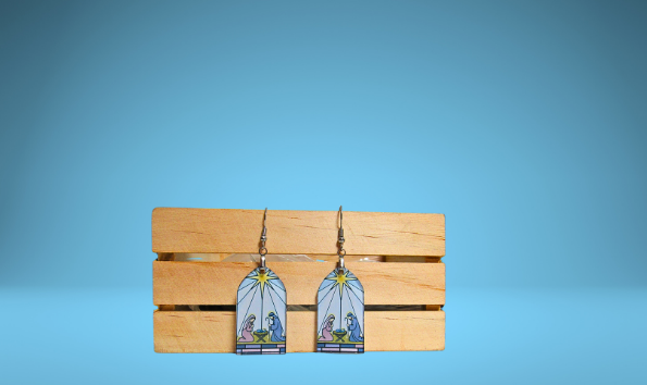 Acrylic Window Shaped Sublimated Earrings