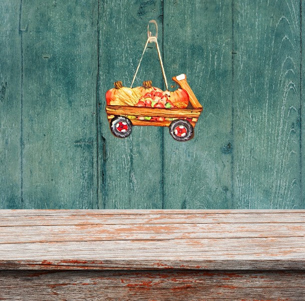 Wagon Shaped Sublimated Door Hanger