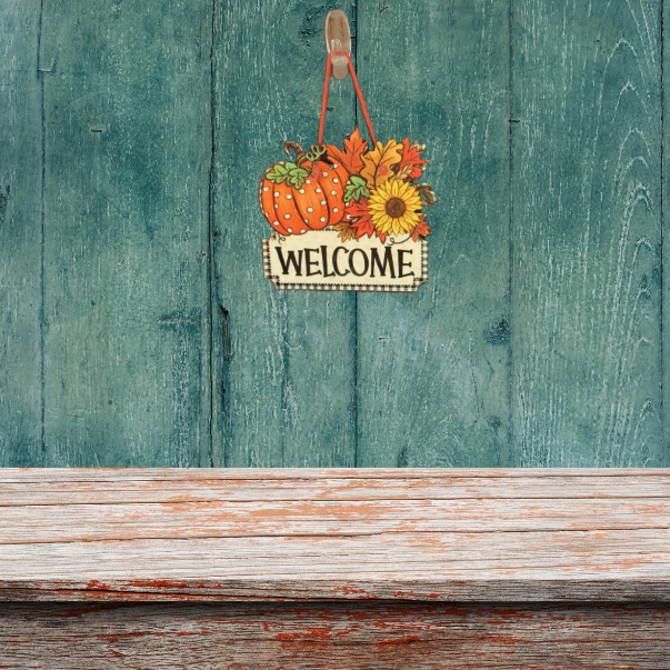 Fall Themed Shaped Sublimated Door Hanger