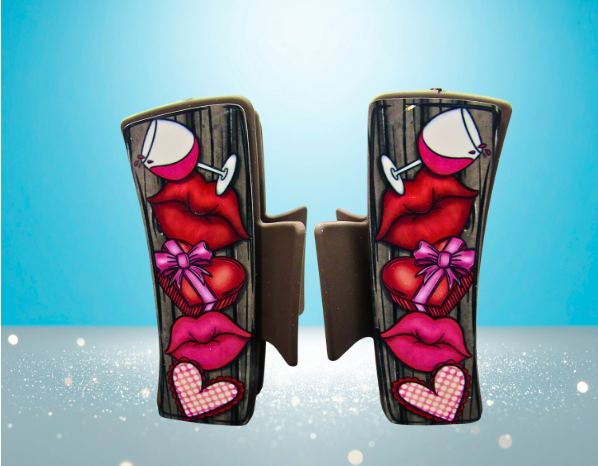 MDF-Valentines Themed Sublimated 4 inch Hair Clip