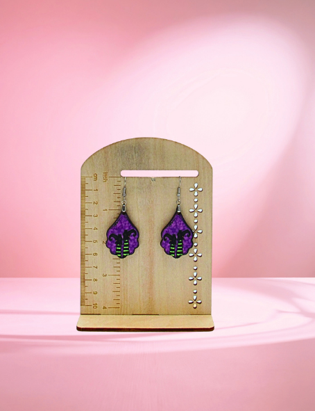 MDF-Fancy Teardrop Shaped Sublimated Earrings 1.5 inch