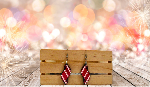 New Swirl Shaped Sublimated MDF Earrings 1.5 inch