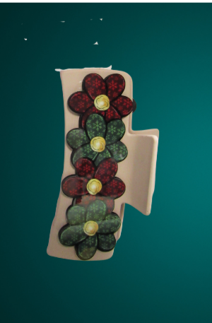 Large Flower Shaped Sublimated Hair Clip