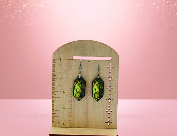 MDF- Chubby Gemstone shaped Sublimated Earrings 1.5 inch