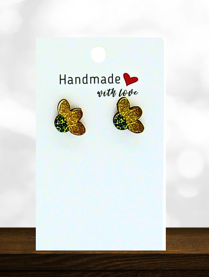MDF-Open Flower Shaped Sublimated Stud Earrings
