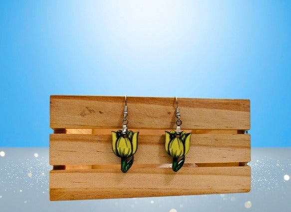 MDF-Tulip Shaped Sublimated Earrings 1 inch