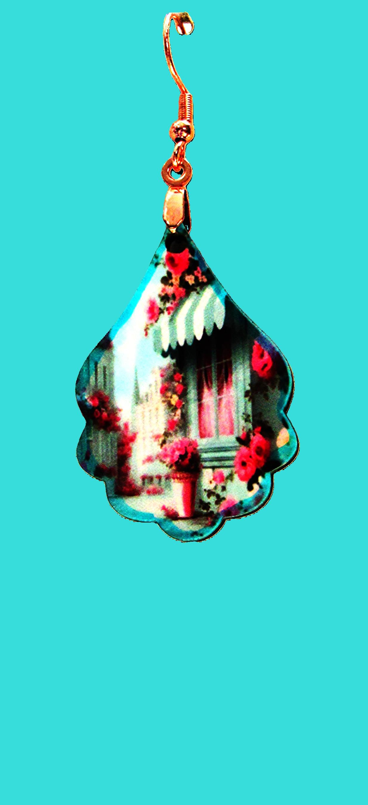 Fancy Teardrop Shaped Sublimated Earrings