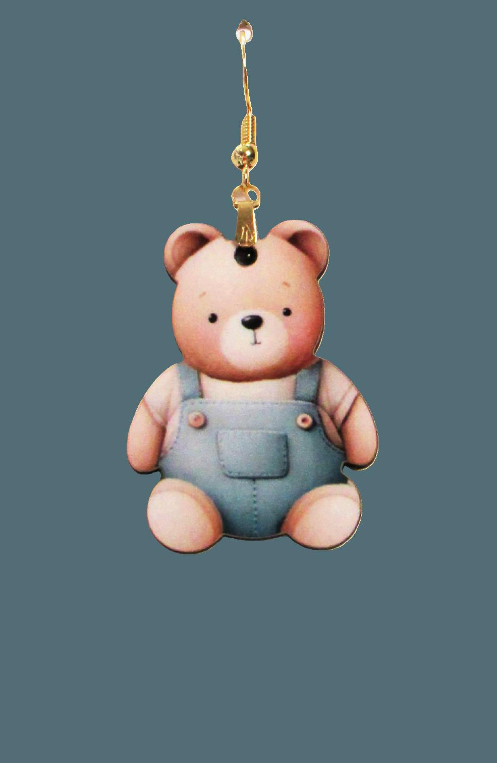 Teddy Bear Shaped Sublimated Earring