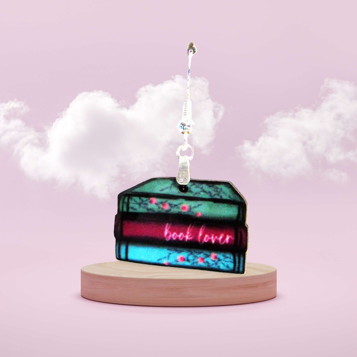 Stacked Book Sublimated Earrings 1 inch