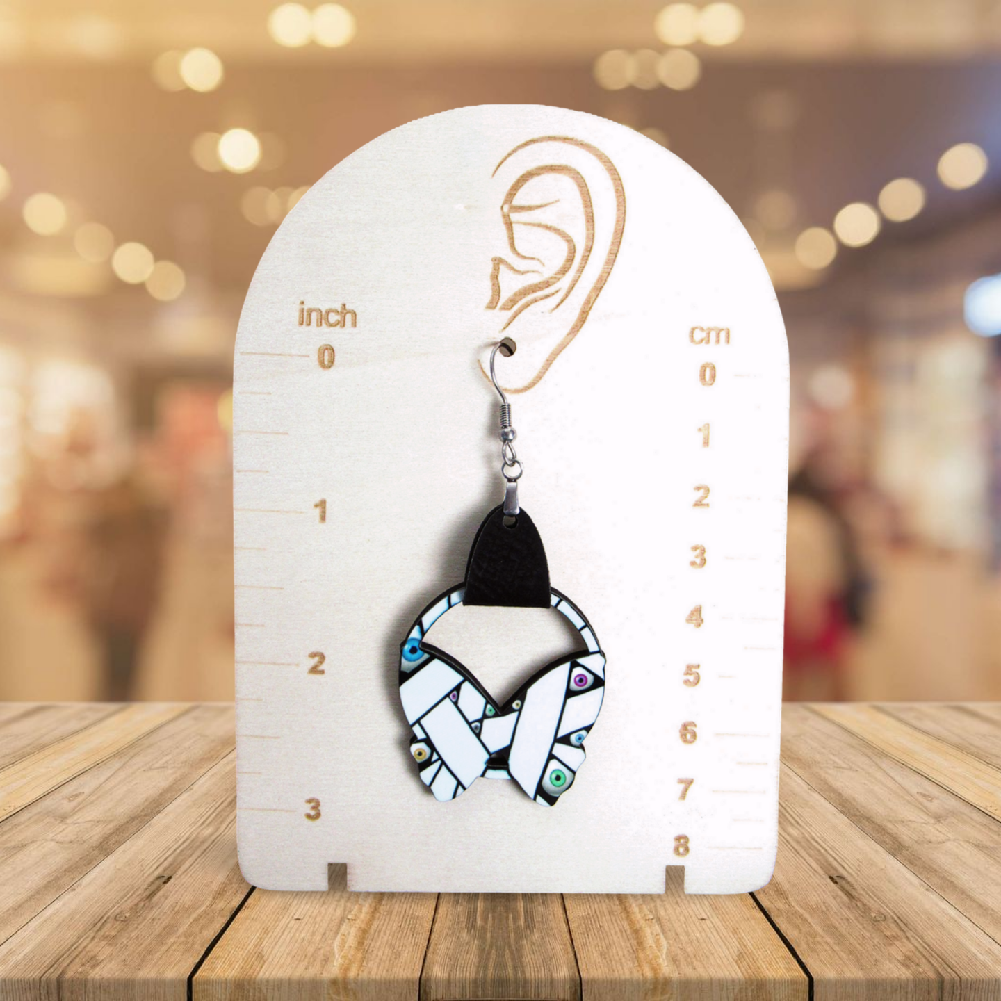 Round Butterfly Shaped Sublimated Earring 1.5 inch