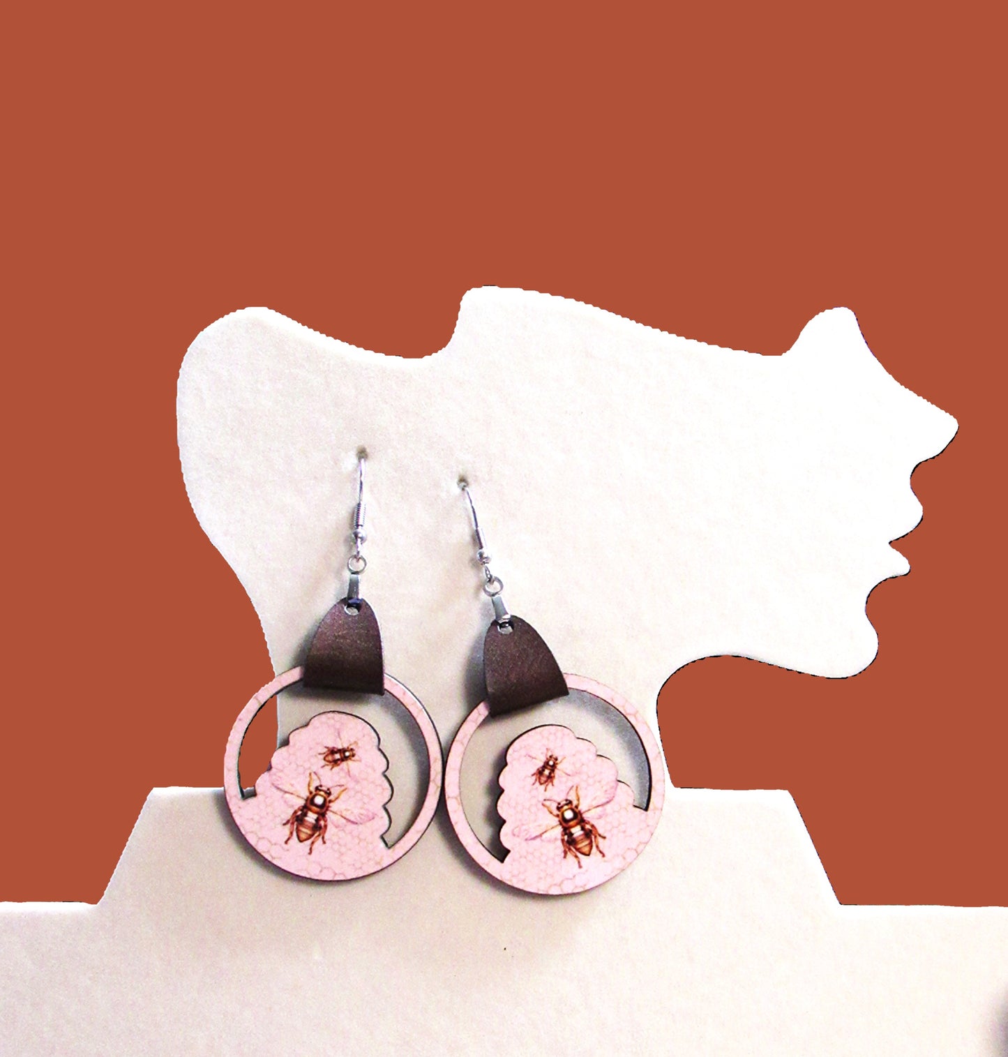 Beehive Shaped Sublimated Earrings