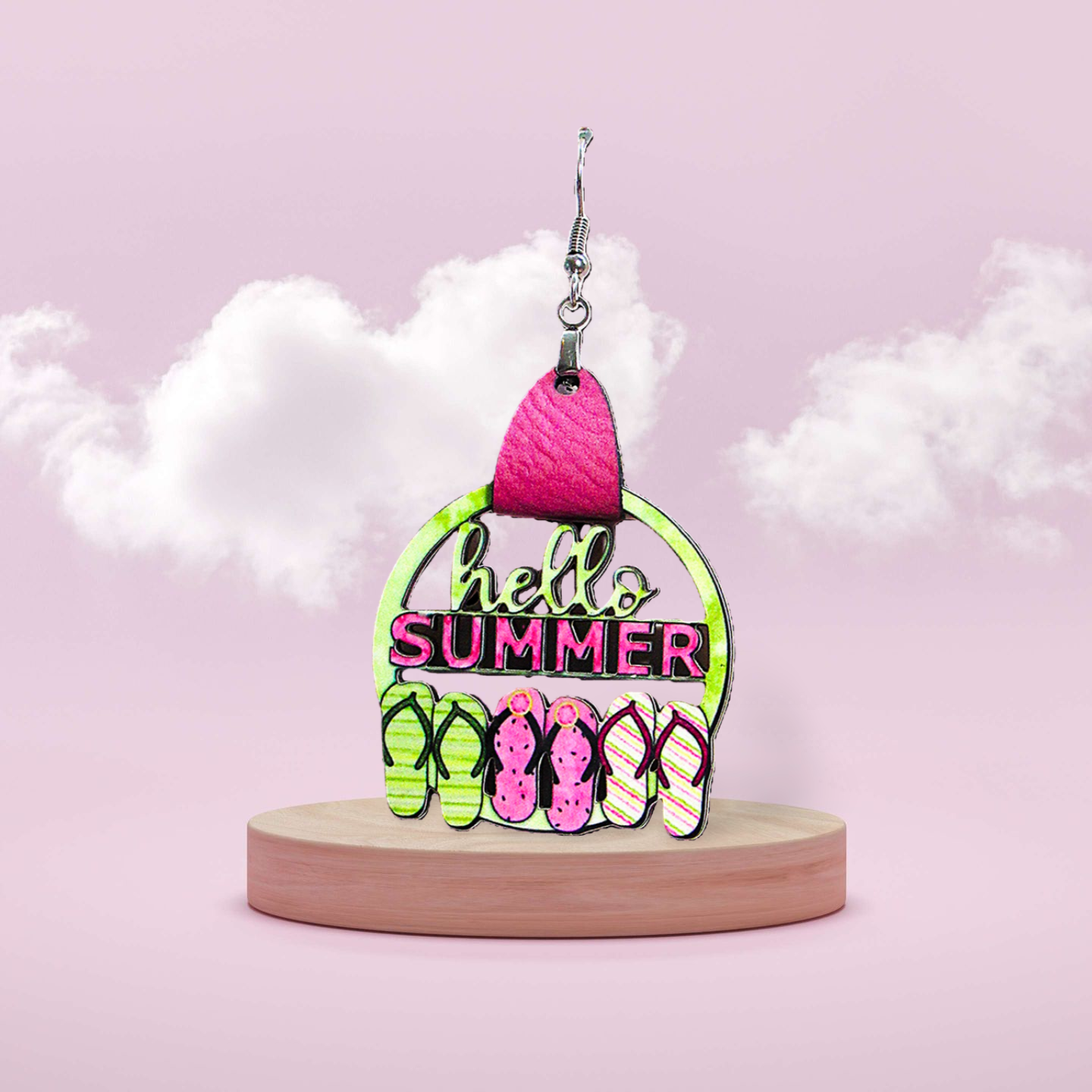 Hello Summer Shaped Sublimated Earrings