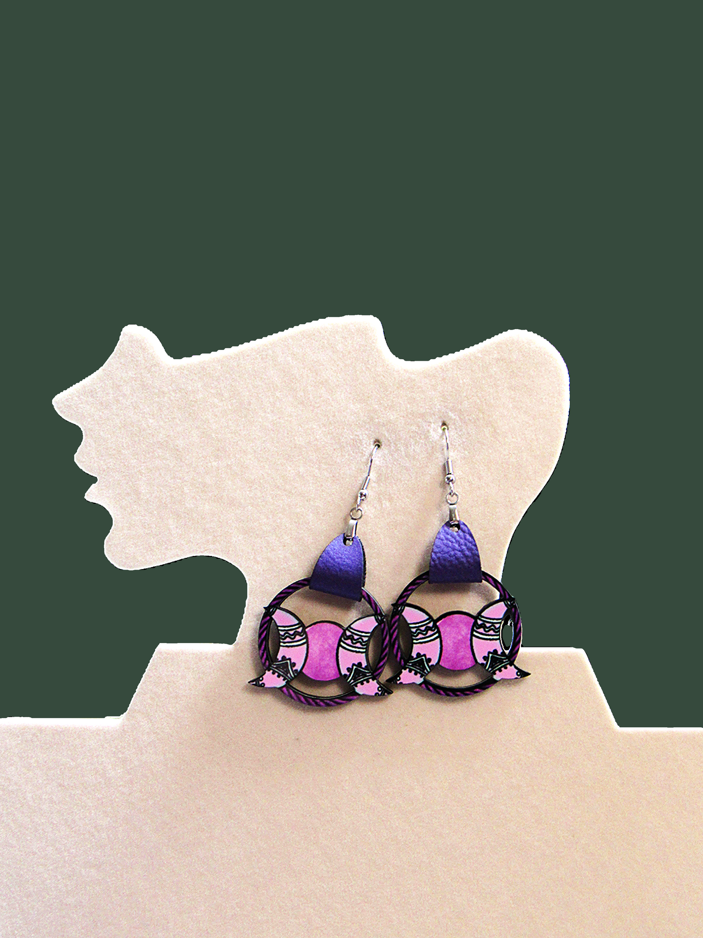 Faux Leather Celestial Sublimated Earrings