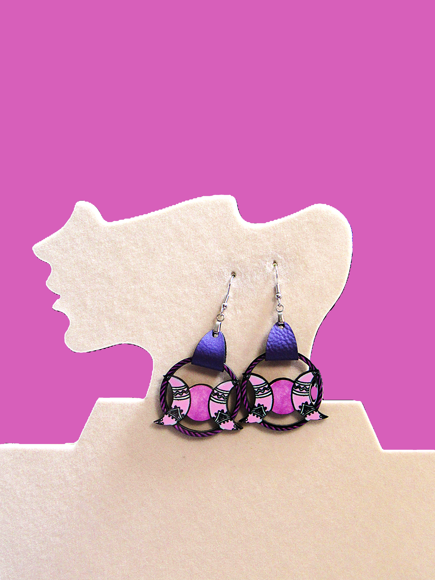 Faux Leather Celestial Sublimated Earrings