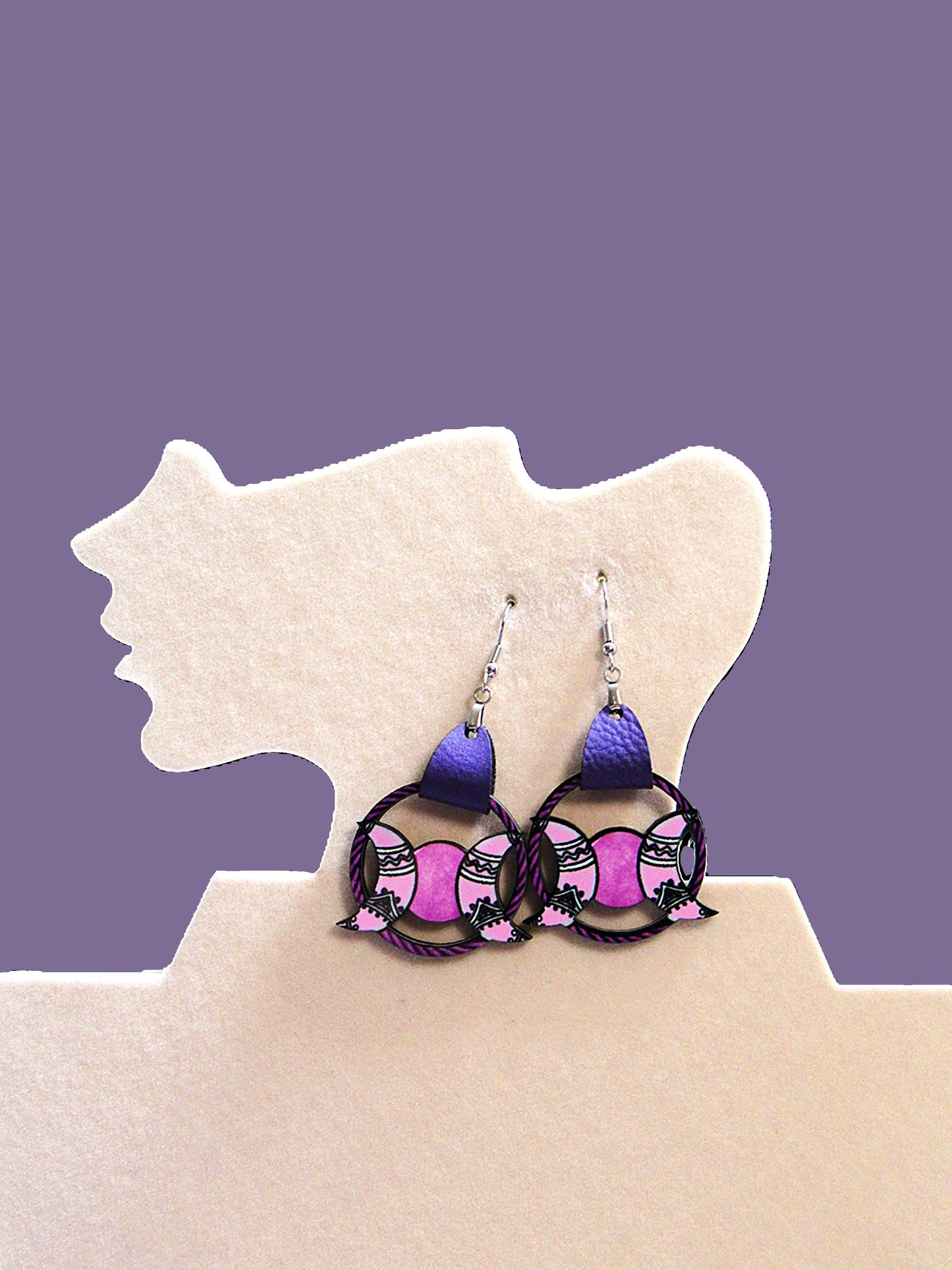 Faux Leather Celestial Sublimated Earrings