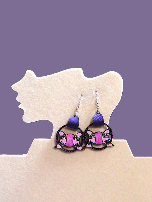 Faux Leather Celestial Sublimated Earrings