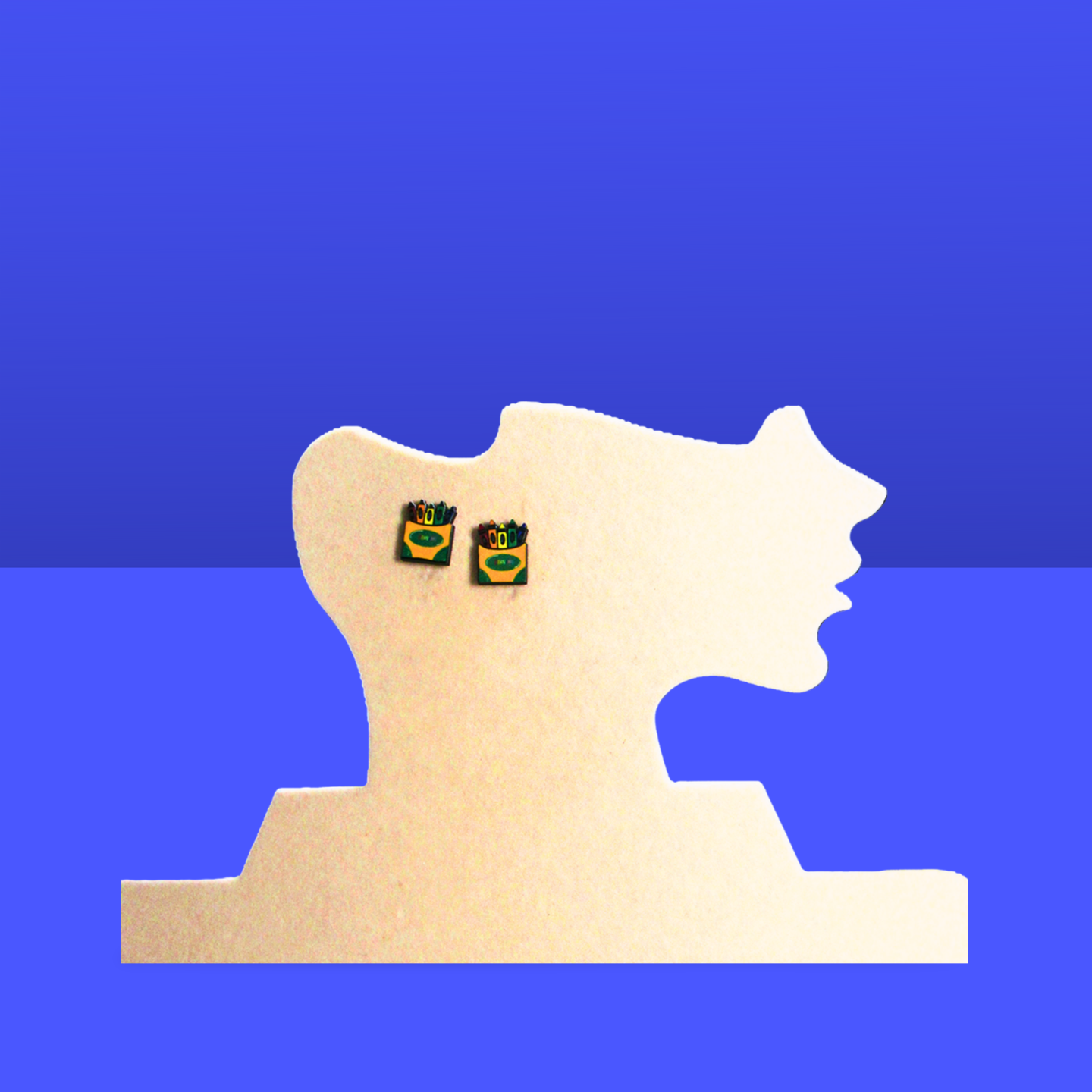 Crayon Box Shaped Sublimated Earring Studs