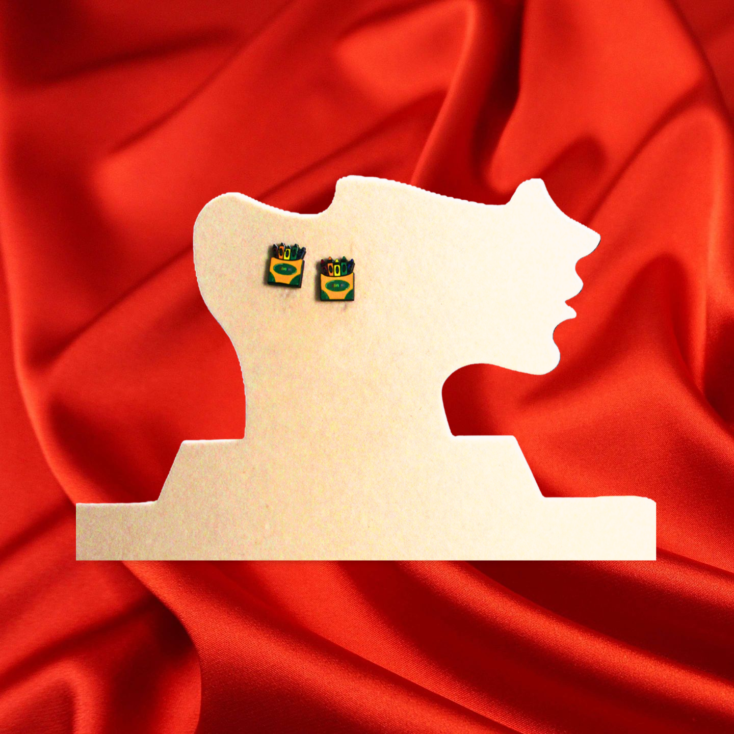 Crayon Box Shaped Sublimated Earring Studs