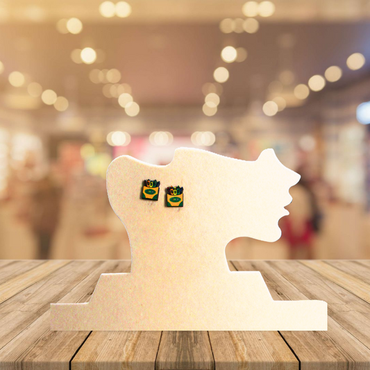 Crayon Box Shaped Sublimated Earring Studs