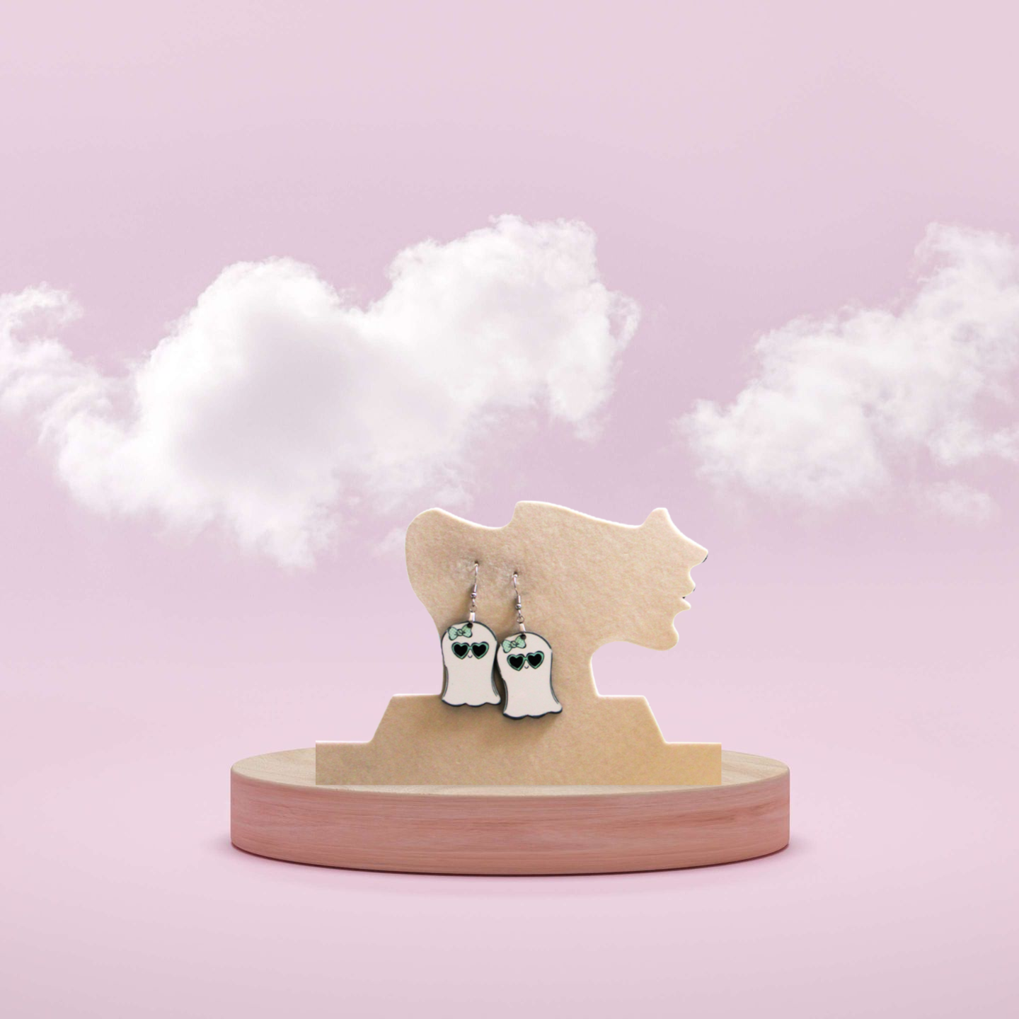 Ghost Shaped Sublimated Earring