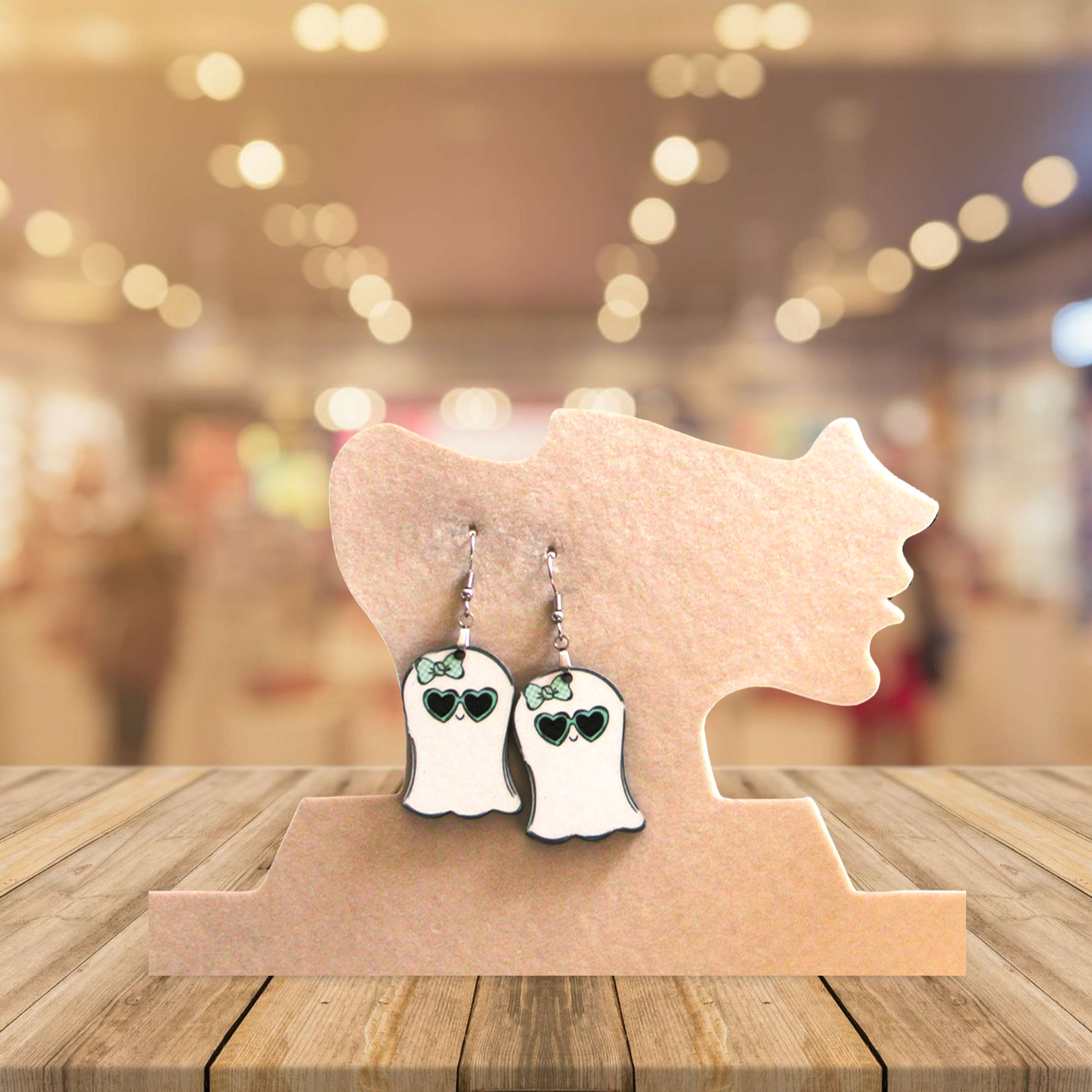 Ghost Shaped Sublimated Earring
