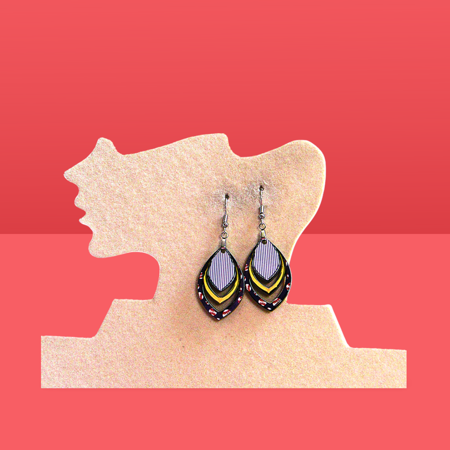 Open Teardrop Shaped Sublimated Earrings 1.5 inch