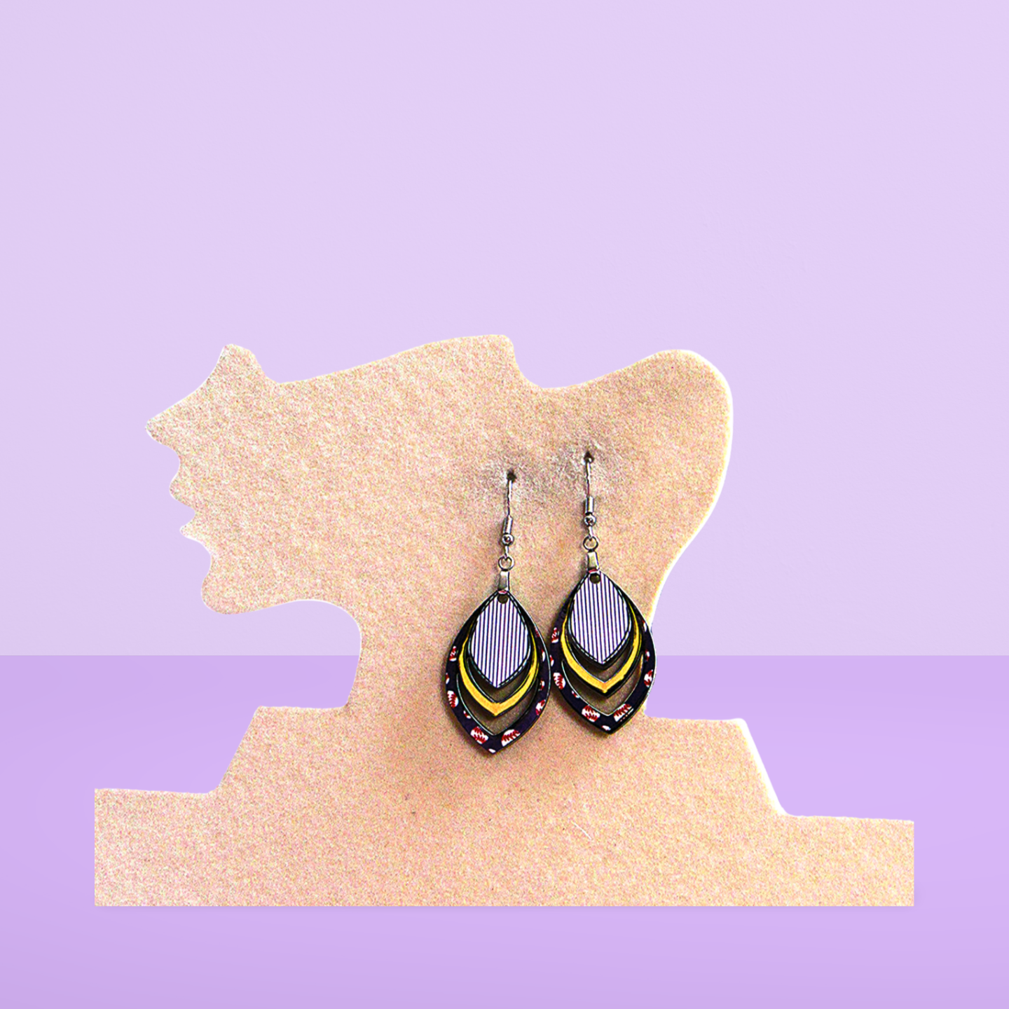 Open Teardrop Shaped Sublimated Earrings 1.5 inch