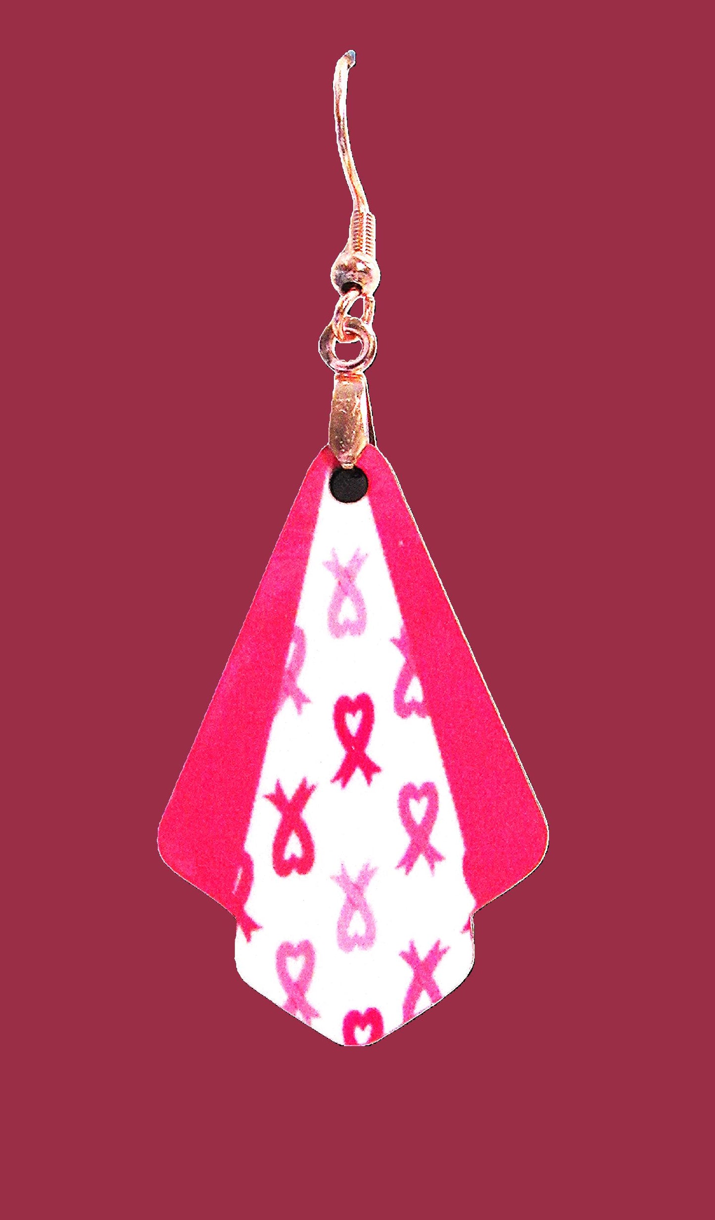 Breast cancer Awareness  Fan Shaped Sublimated Earrings