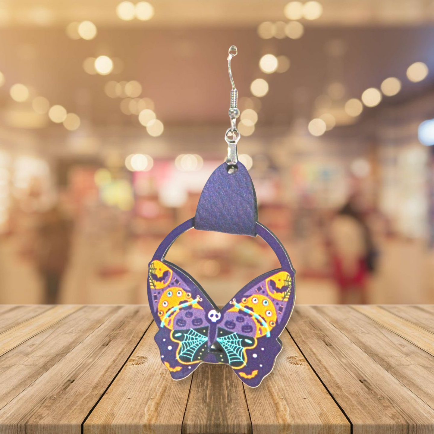 Round Butterfly Shaped Sublimated Earring 1.5 inch