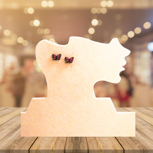 Open Butterfly Shaped Sublimated Stud Earrings