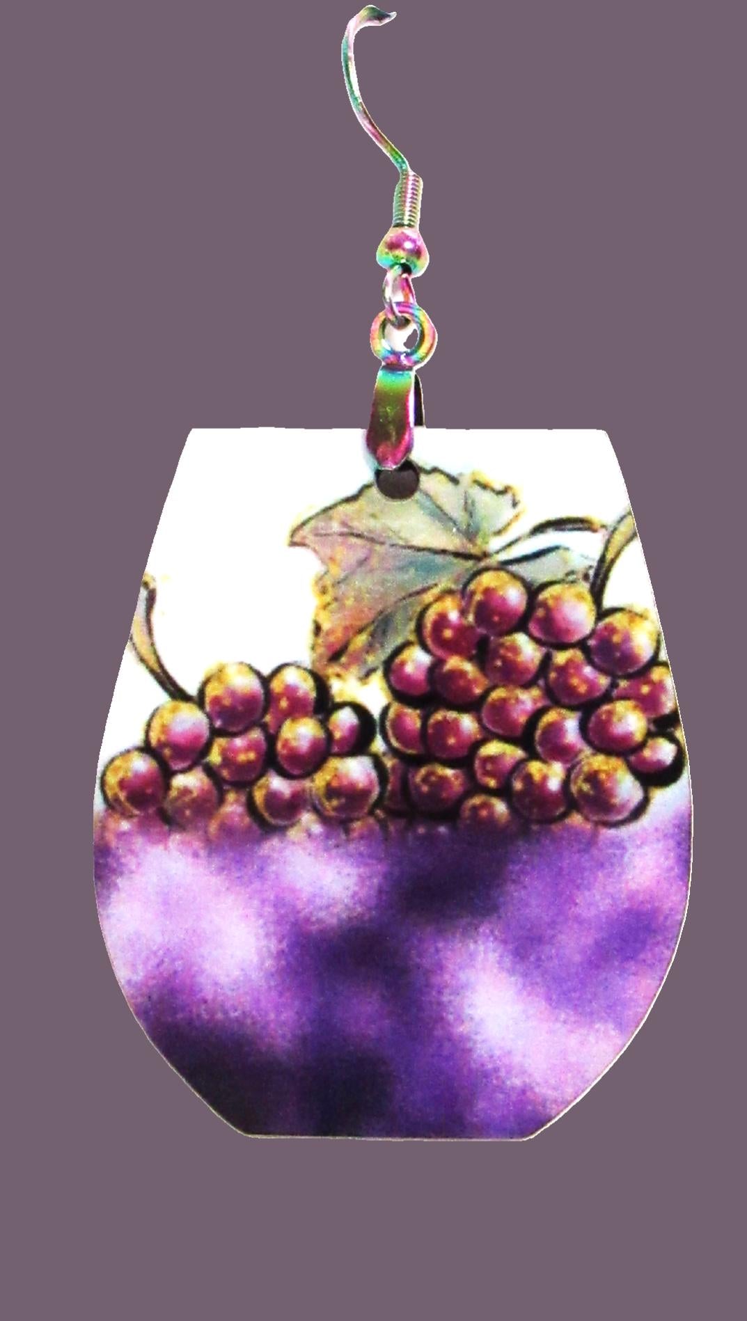 Stemless Wineglass Shaped Sublimated Earrings 1.5 inch