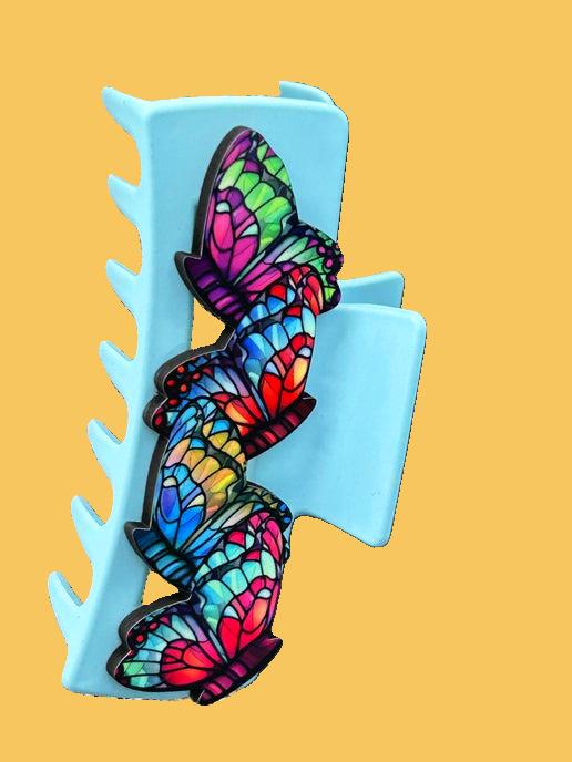 Butterfly Shaped Sublimated Hair Clip Large
