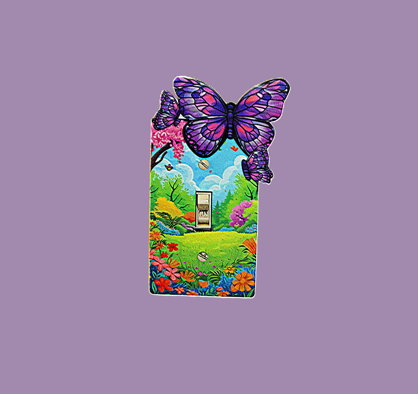 Butterfly Shaped Sublimated Light Switch Plate