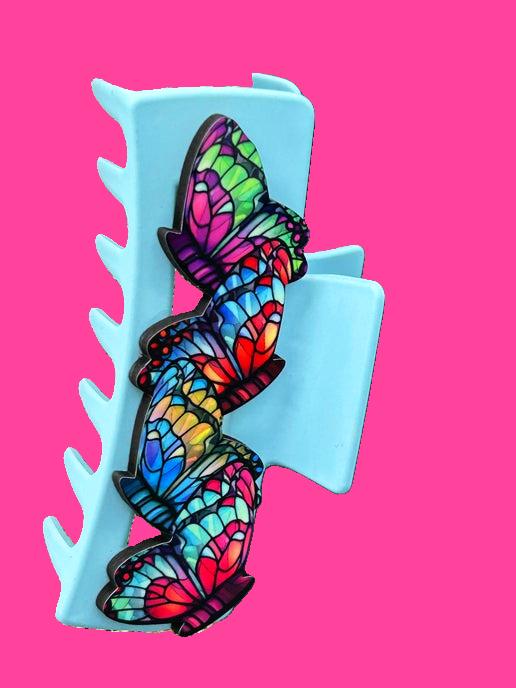 Butterfly Shaped Sublimated Hair Clip Large