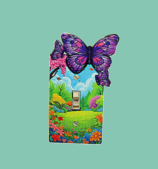 Butterfly Shaped Sublimated Light Switch Plate