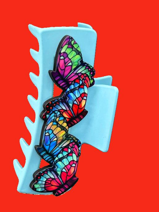 Butterfly Shaped Sublimated Hair Clip Large