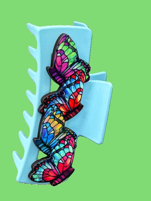 Butterfly Shaped Sublimated Hair Clip Large