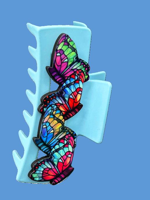 Butterfly Shaped Sublimated Hair Clip Large