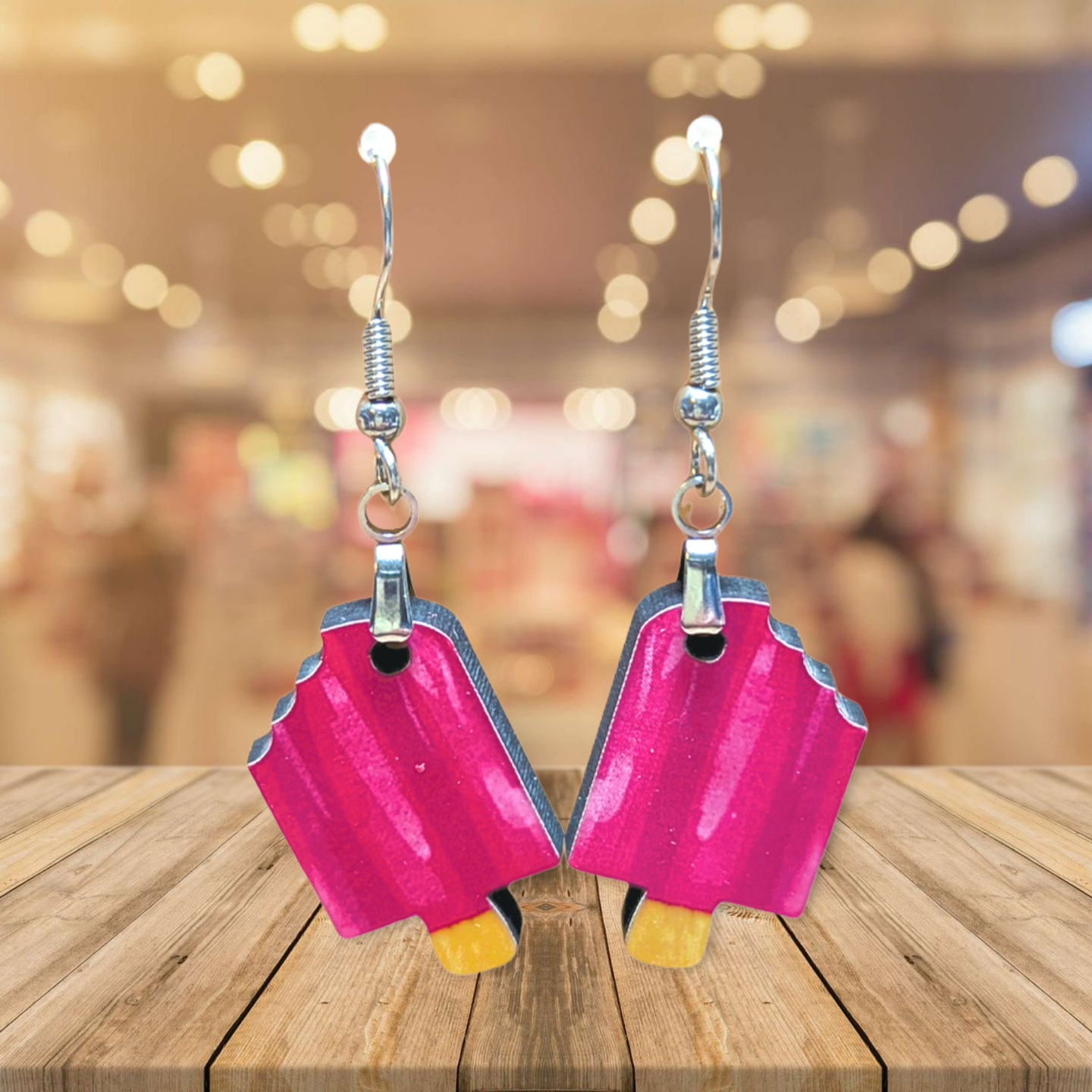 Popsicle  Shaped Sublimated Earrings 1 inch